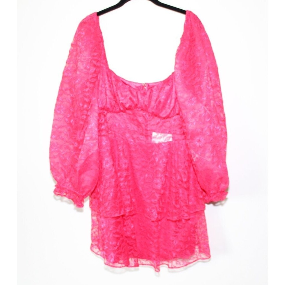NEW Majorelle x Revolve Brielle Lace Blouson Sleeve Mini Dress Pink XL Date Nite - Picture 2 of 12